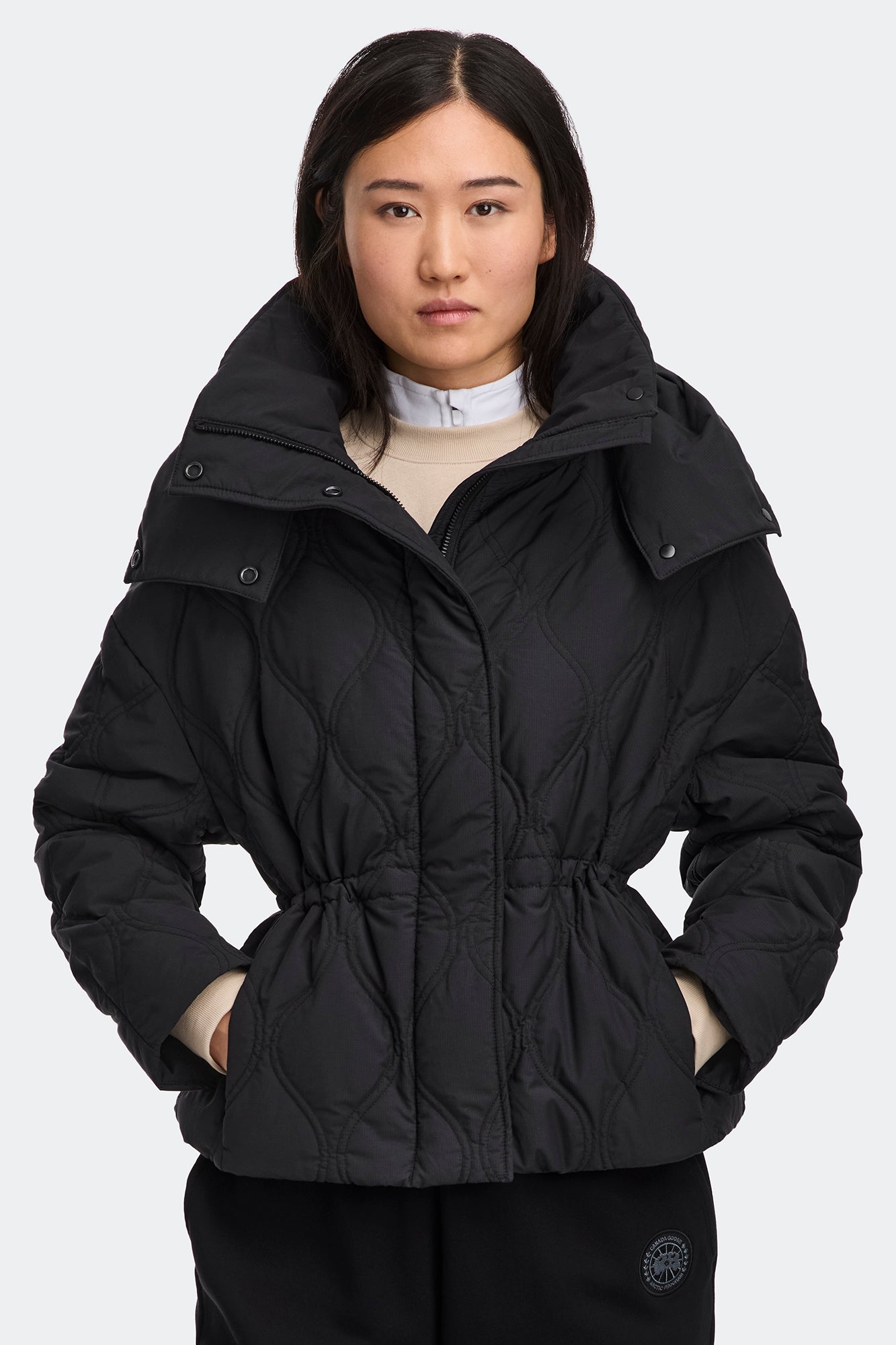 Wraparound Collar Zara Down High Neck Puffer Coat Felted Jacket