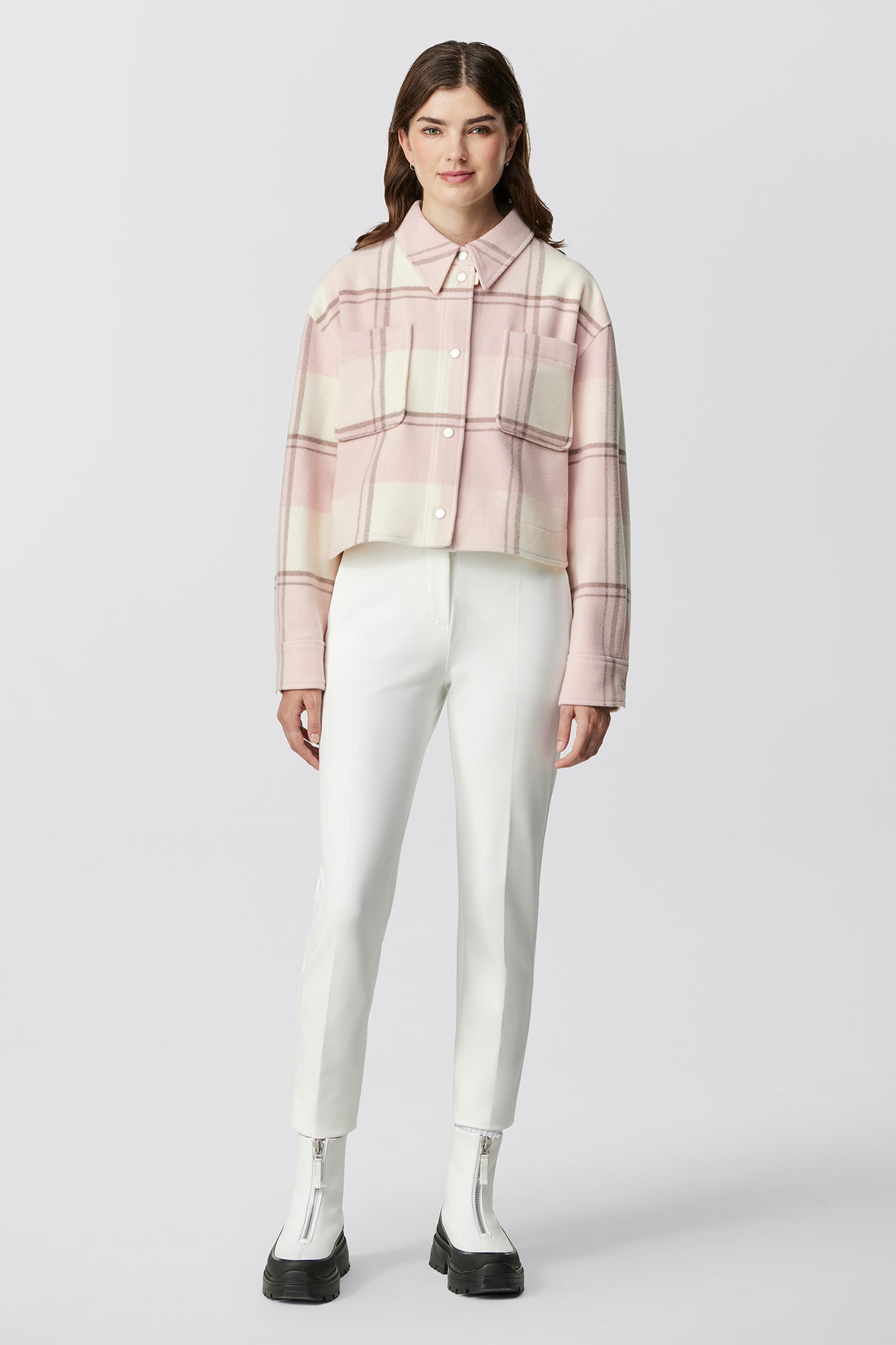 Almandine Cropped Plaid Shirt Jacket – Canada Goose