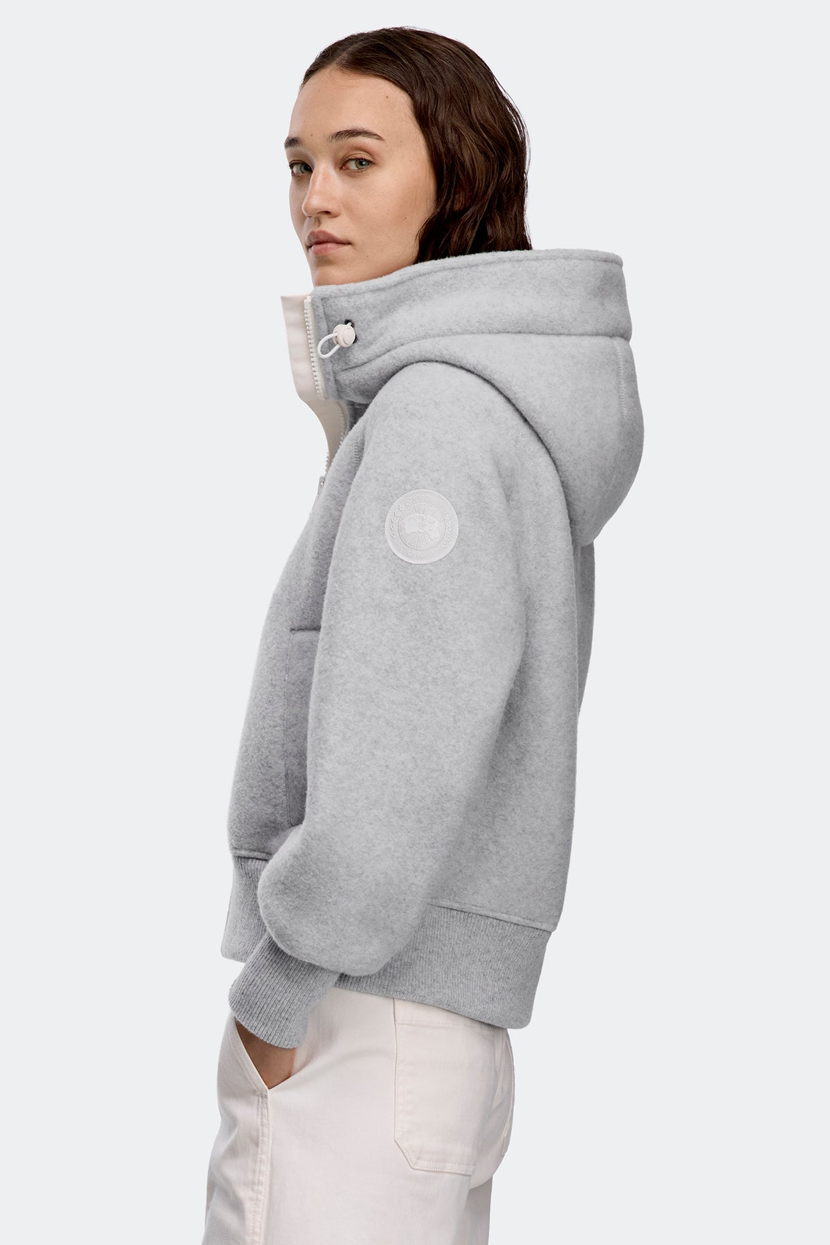 Chilliwack Fleece Bomber - White Disc