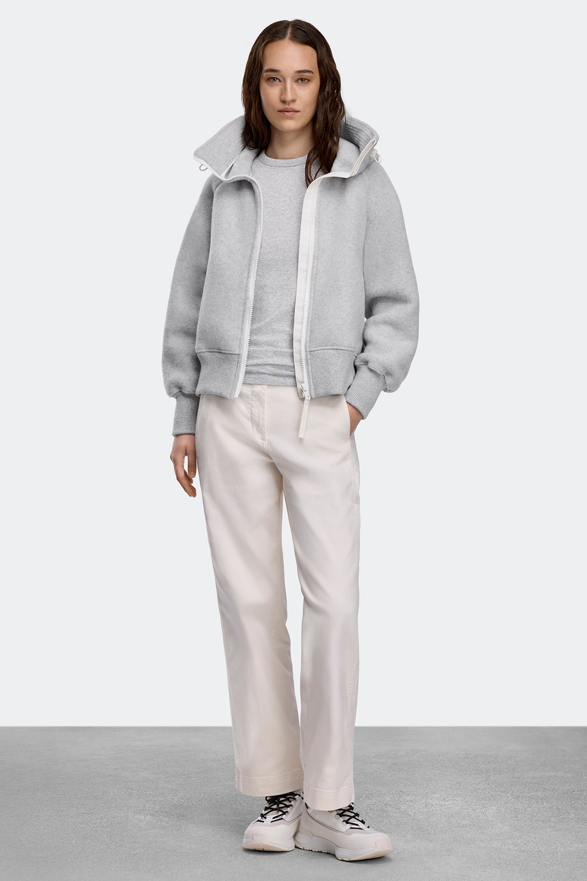 Chilliwack Fleece Bomber - White Disc